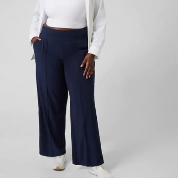 Athleta Pants - Athleta 2021 Nolita Wide Leg Pants Navy Blue Women's Plus Size 24 H13676